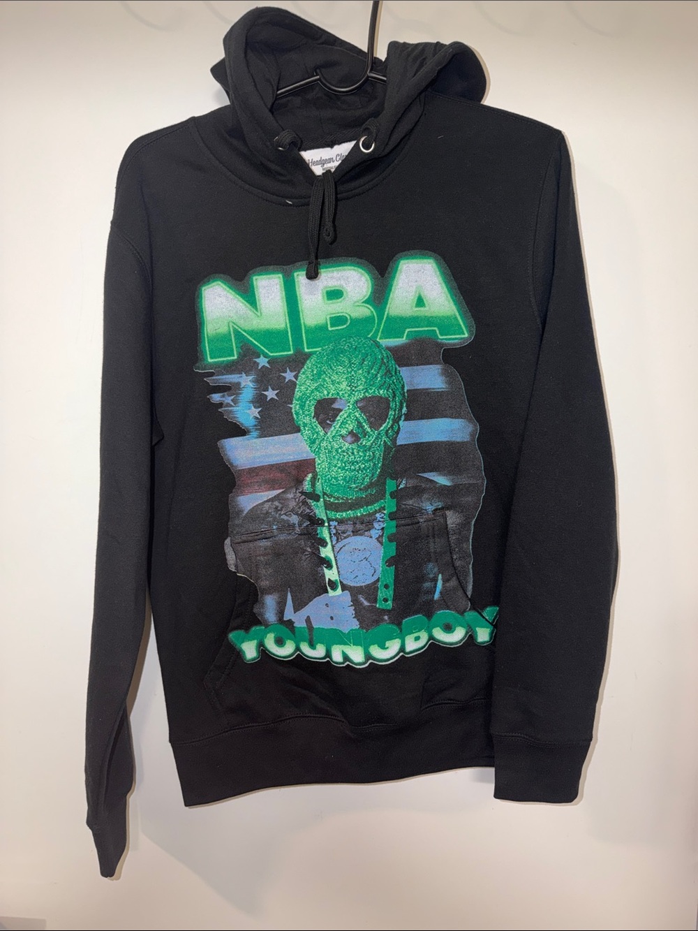 🎤🦠🎤NBA YoungBoy Graphic Hoodie - Black with Green Print